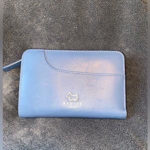 radley blue leather wallet